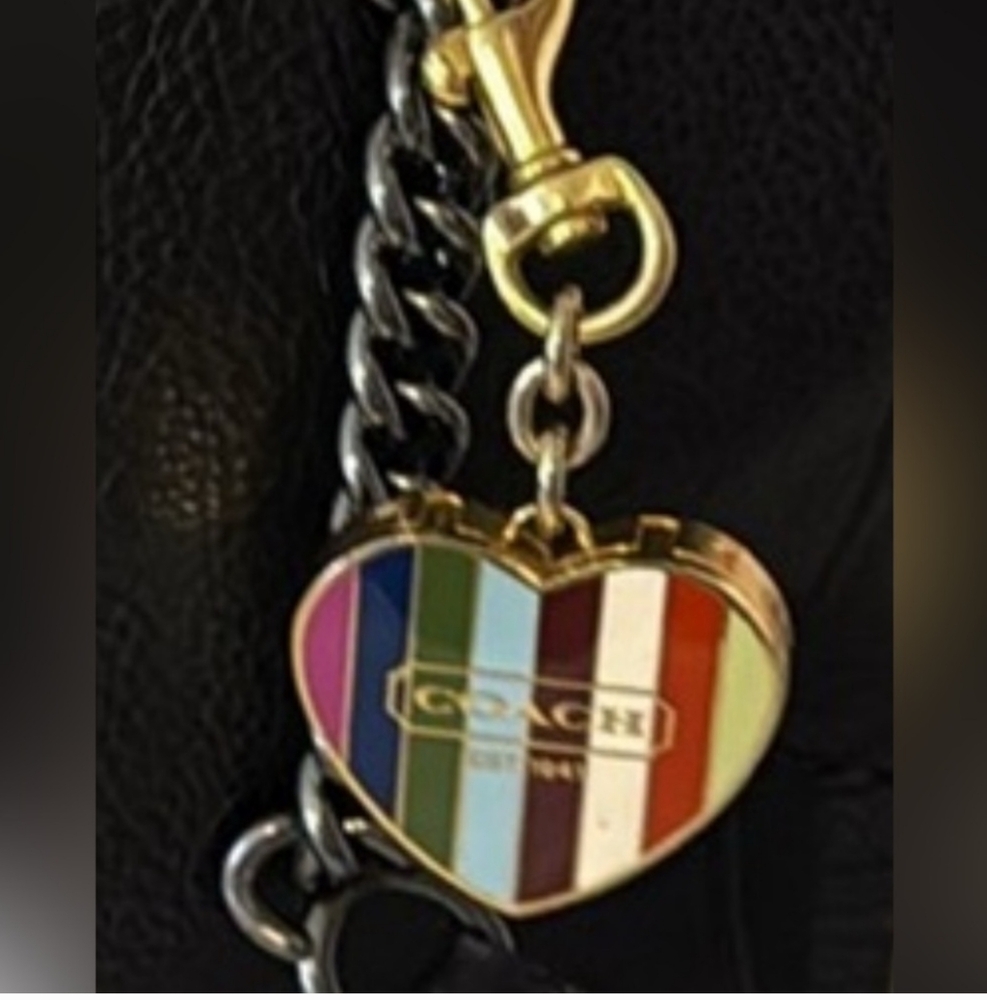 Coach Legacy Heart Keychain Charm